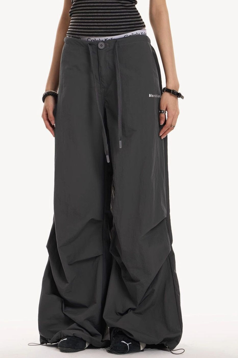 Y2K Retro Grey Military Cargo Pant