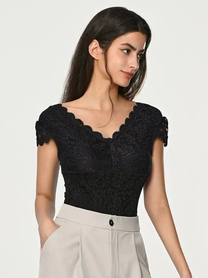 Bodysuit White Lace Tops For Women