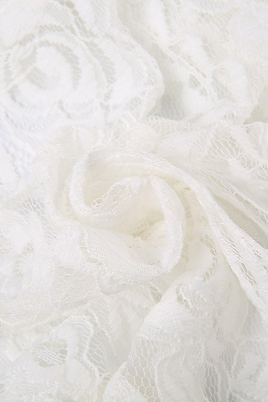 Rose Lace Asymmetrical Mini Skirt