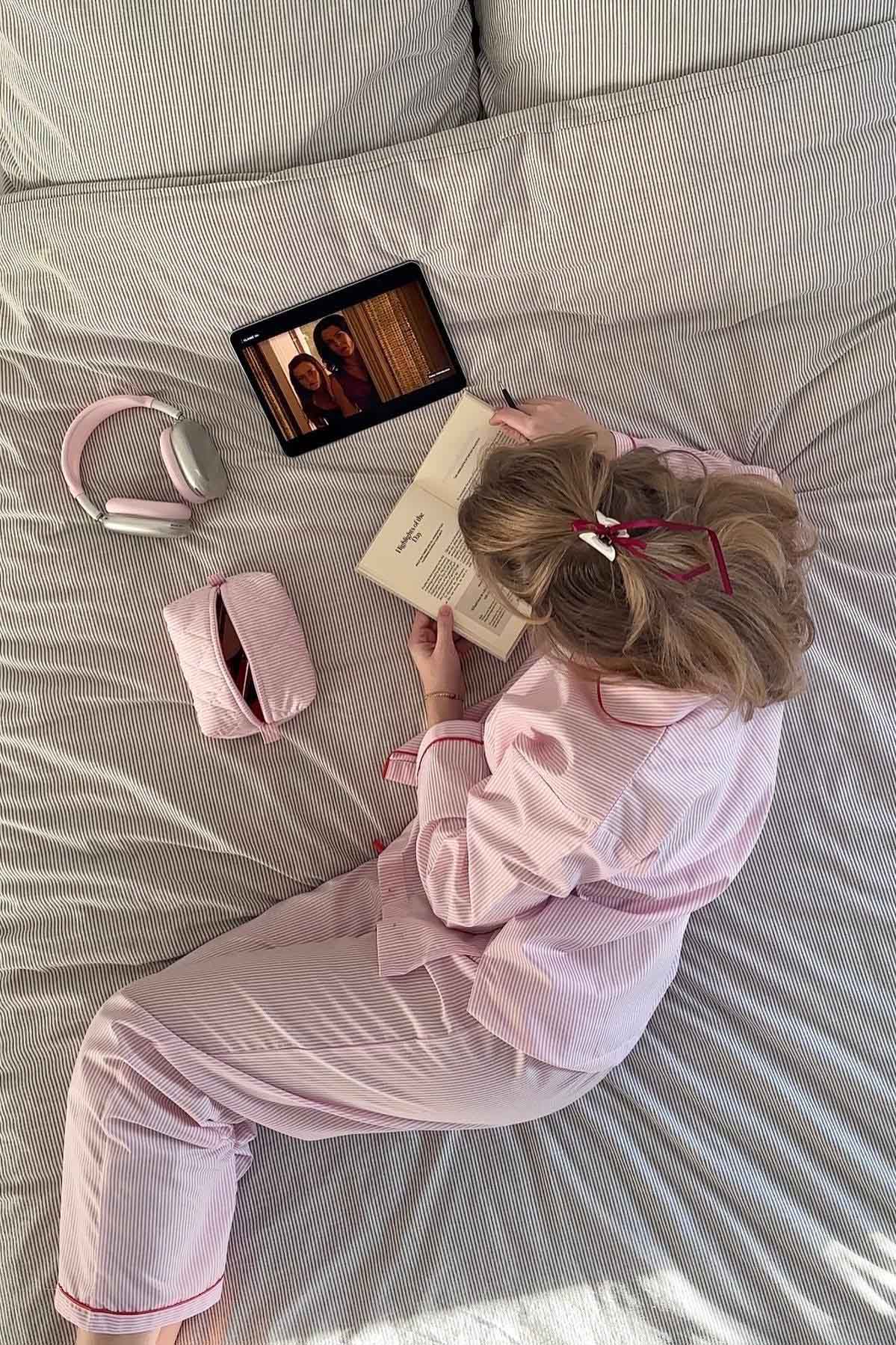 Pink Striped Heart Pajama Set