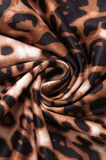 Sexy Leopard Print Backless Maxi Dress