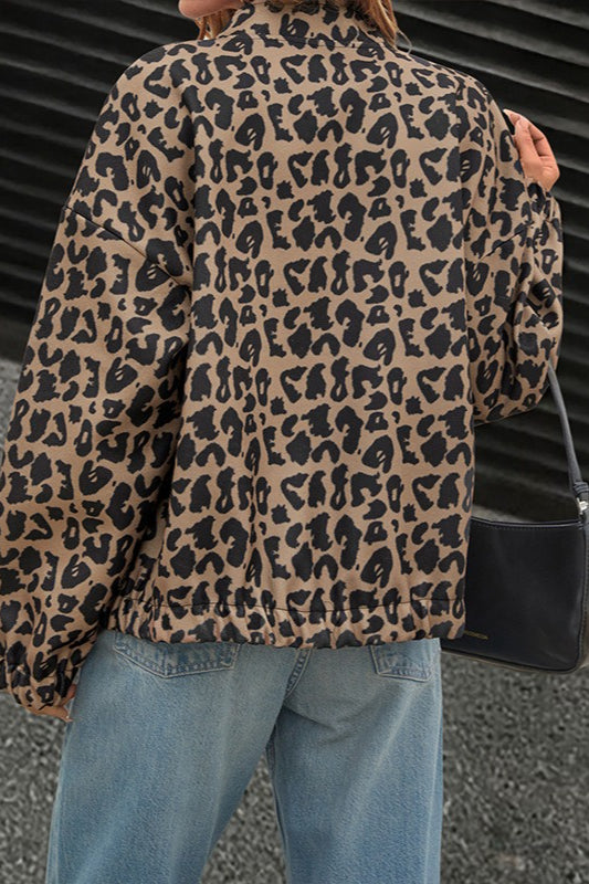 Stylish Brown Leopard Print Coat