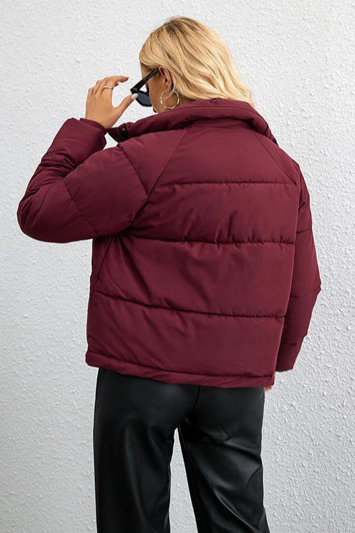 Short Stand Collar Puffer Coat