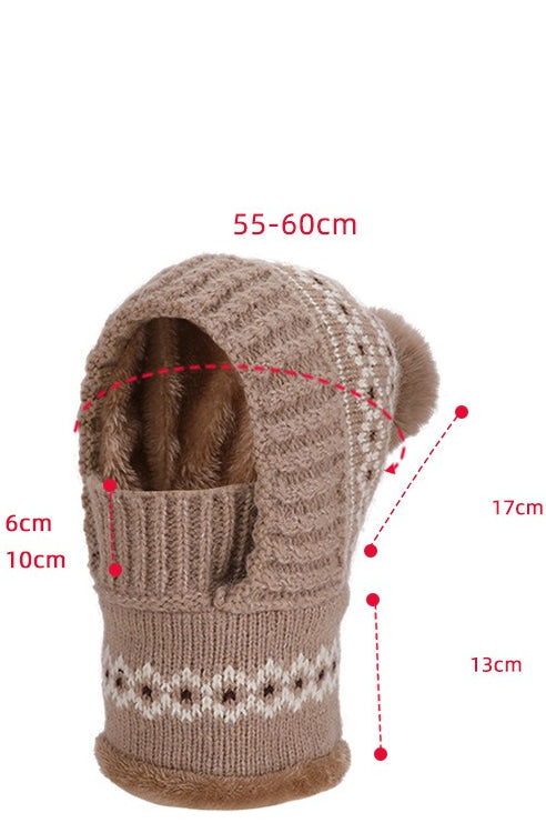 Chunky Knit Balaclava Scarf with Hat