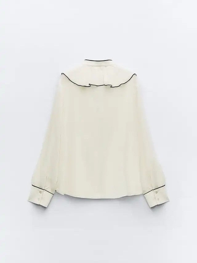 Ruffle Jacquard Print Top