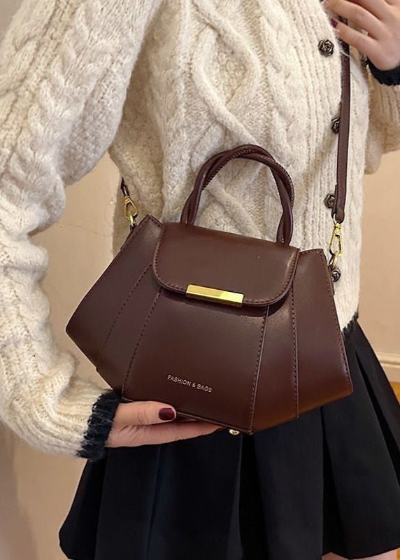 Structured Mocha Mini Bag – Gold Hardware Crossbody