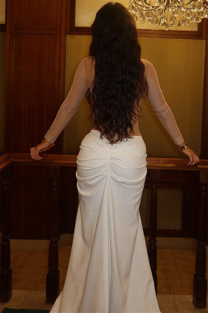 Amanda Color Block Draped Maxi Dress