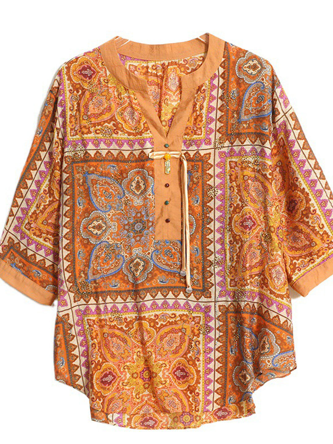 Ashley Casual V-Neck Printed Top