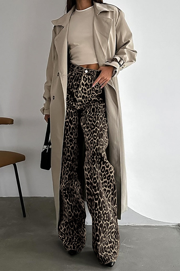 American Retro Leopard High Waist Pant
