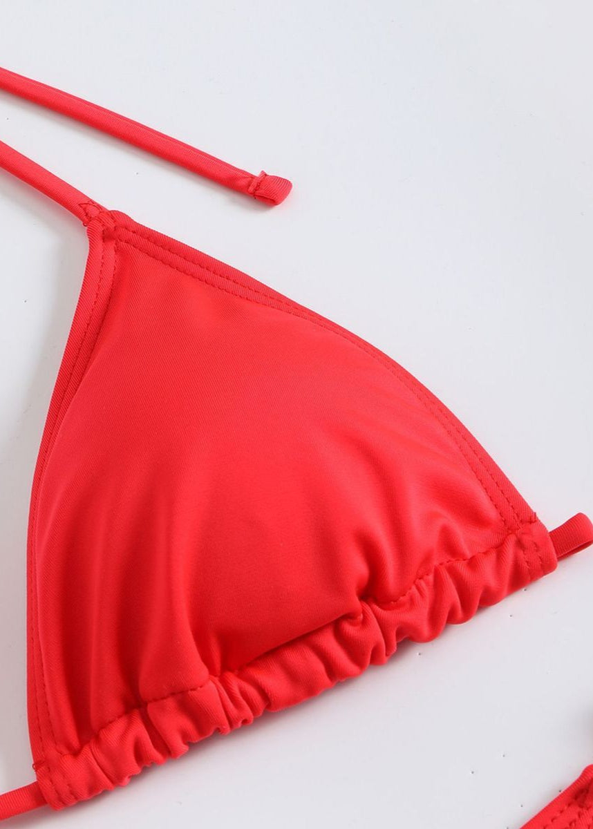 Rio Glow - Sheer Knit Beach Cover-Up & Triangle Bikini Set