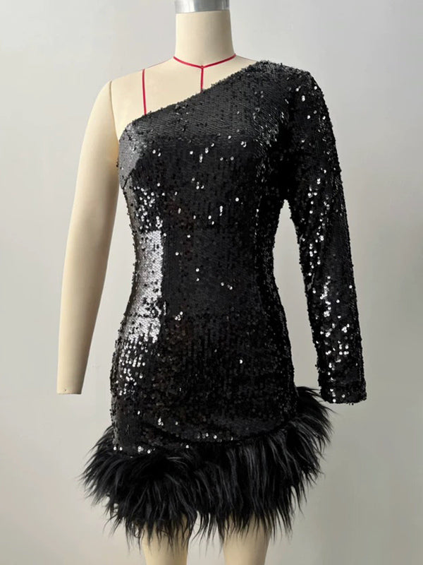 Birthday Party Dresse One Shoulder Semi Formal Mini Dress 2026