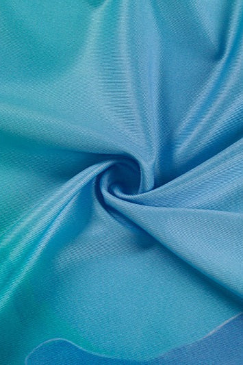 Gradient Floral Spaghetti Strap Fitted Bodycon Maxi Dress