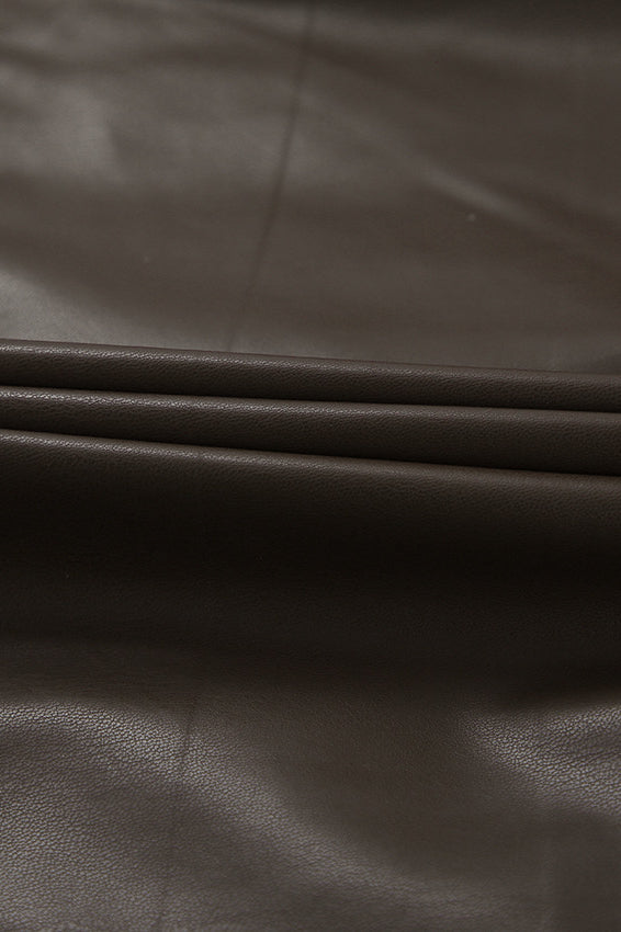 Classic Brown PU Crop Coat