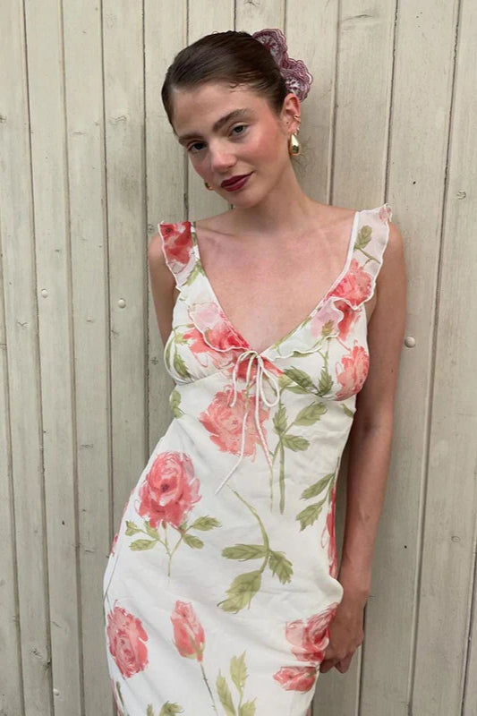 Floral Cami A-Line Maxi Dress