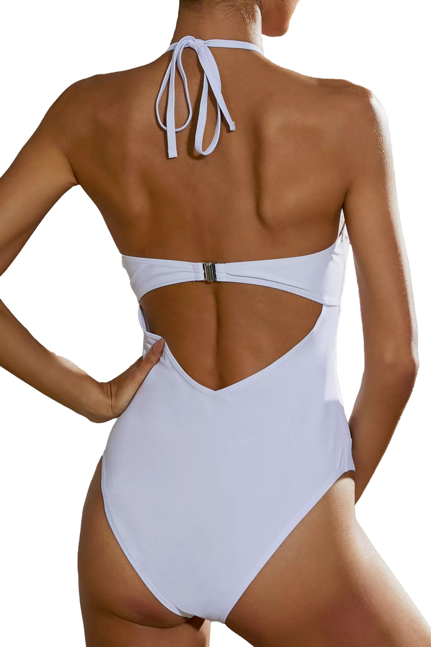 Beata White Cut Out One Piece Swimwear