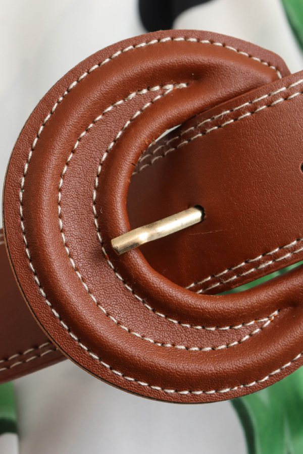 Long Sleeve Belted Waist Shirt-Style Long Dress