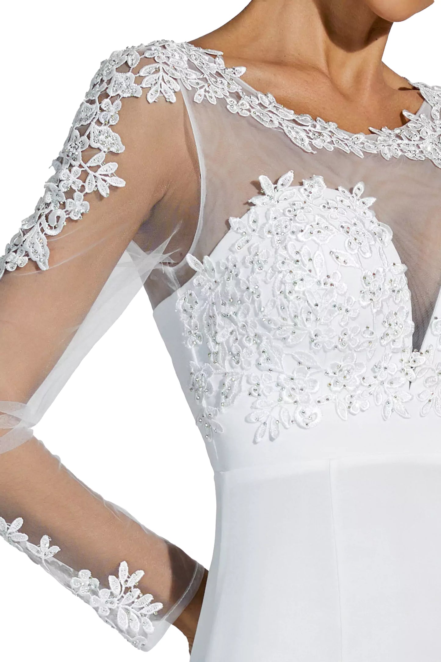 Madisyn White Lace Bodycon Maxi Dress