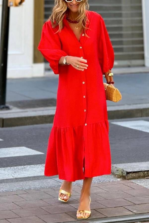Red Loose Maxi Dress