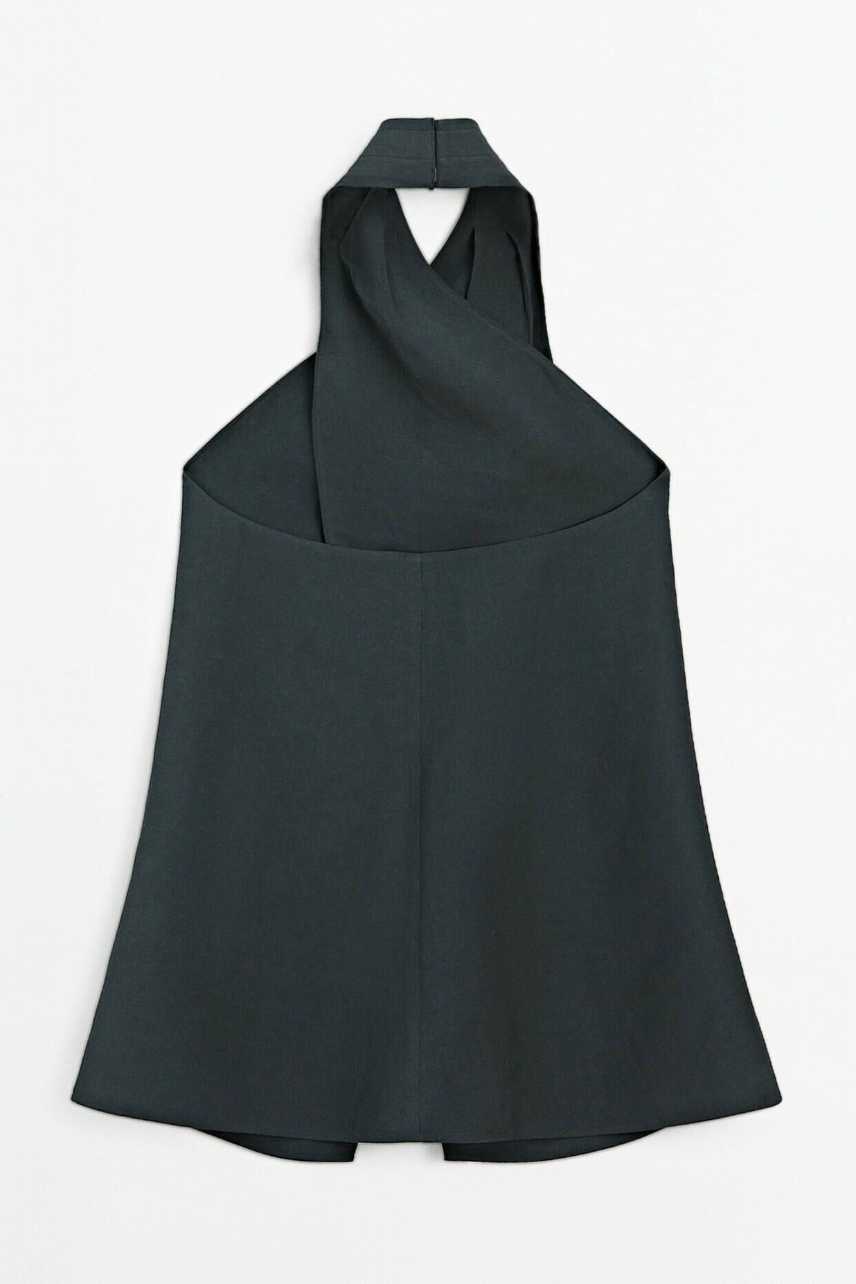 Halter Neck Back Neckline Top - Blue