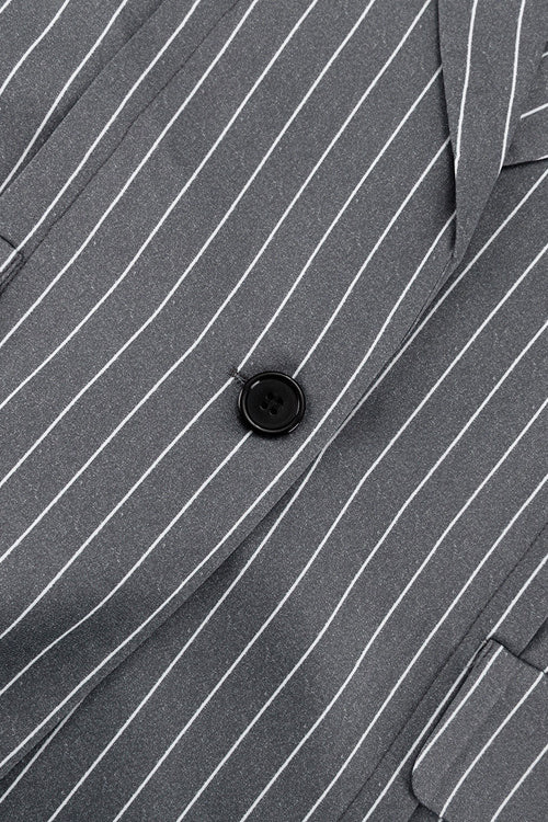 High End Trendy Striped Blazer Style Coat