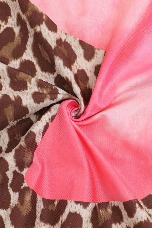 Floral Leopard Print Sleeveless Bodycon Maxi Dress