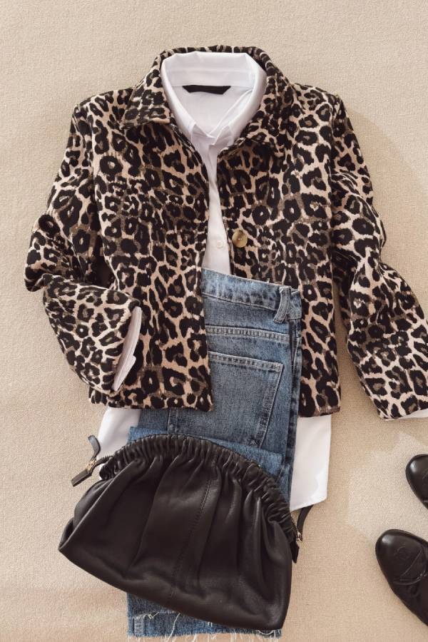 Marion Cropped Leopard Jacket