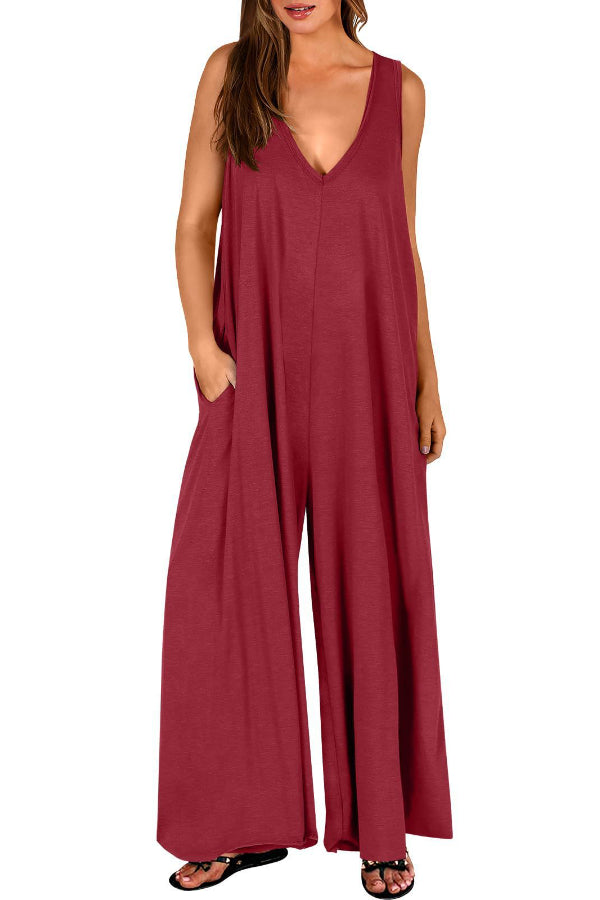 Fresh Casual Women's Pocket Jumpsuit Thin Women's Jumpsuit