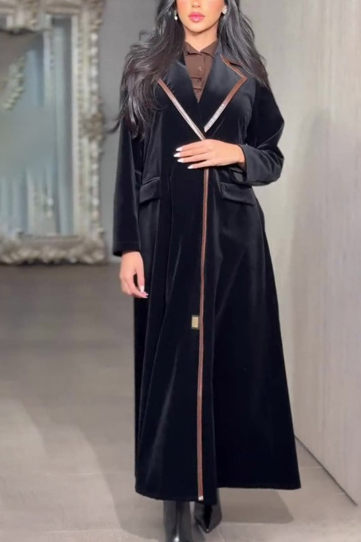 Velvet Duster Lapel Overcoat