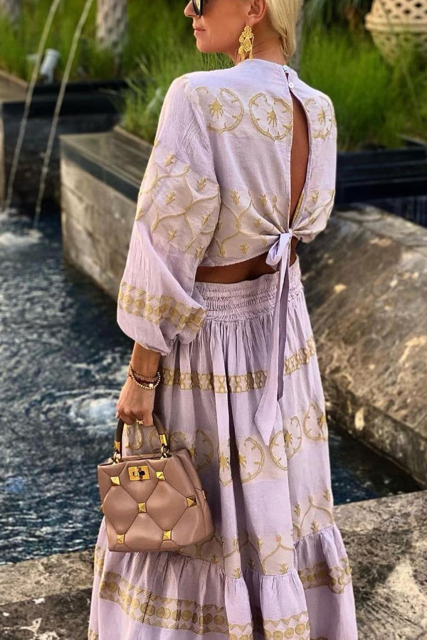 Mustard yellow printed horizontal skirt