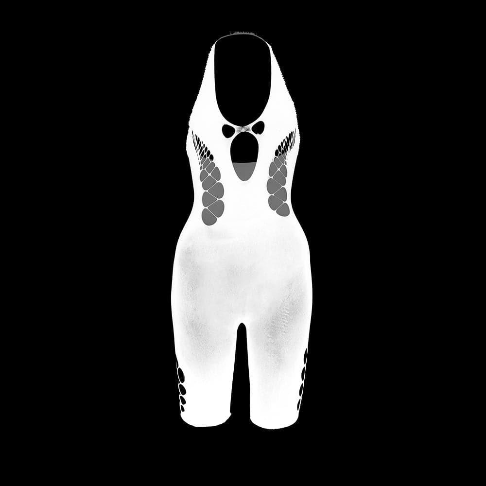 Halter hollow out backless u neck bodystocking