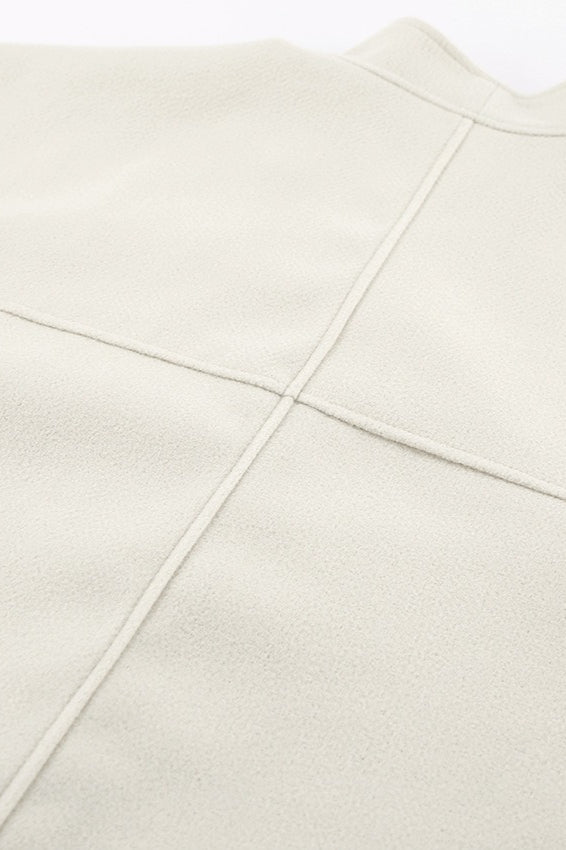 Loose Fit Beige Wool Jacket