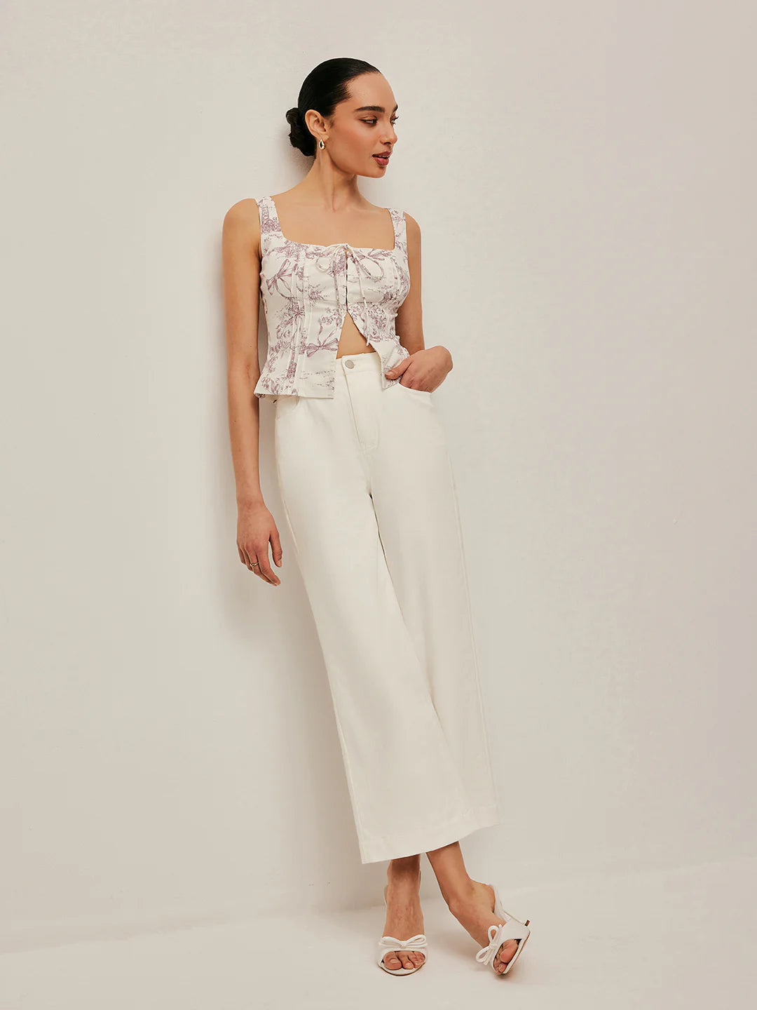 All-matching Wide Leg White Jeans