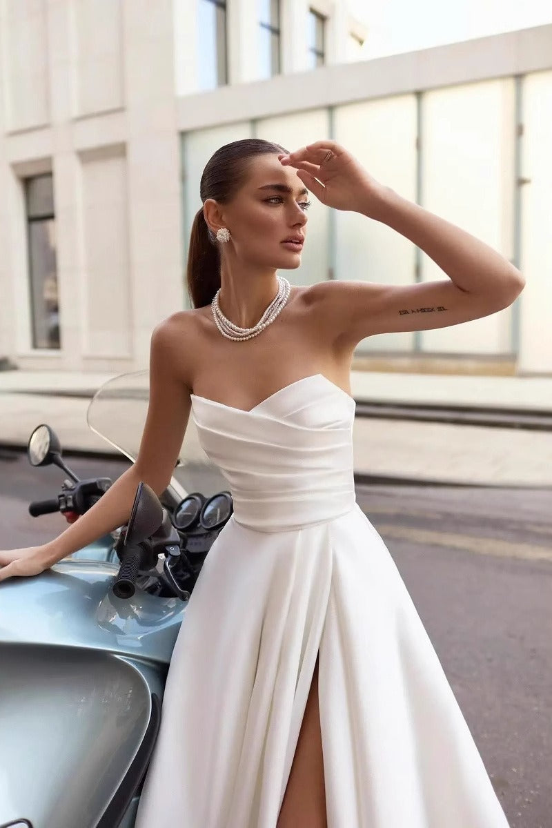 Sexy Strapless Maxi Prom Dress