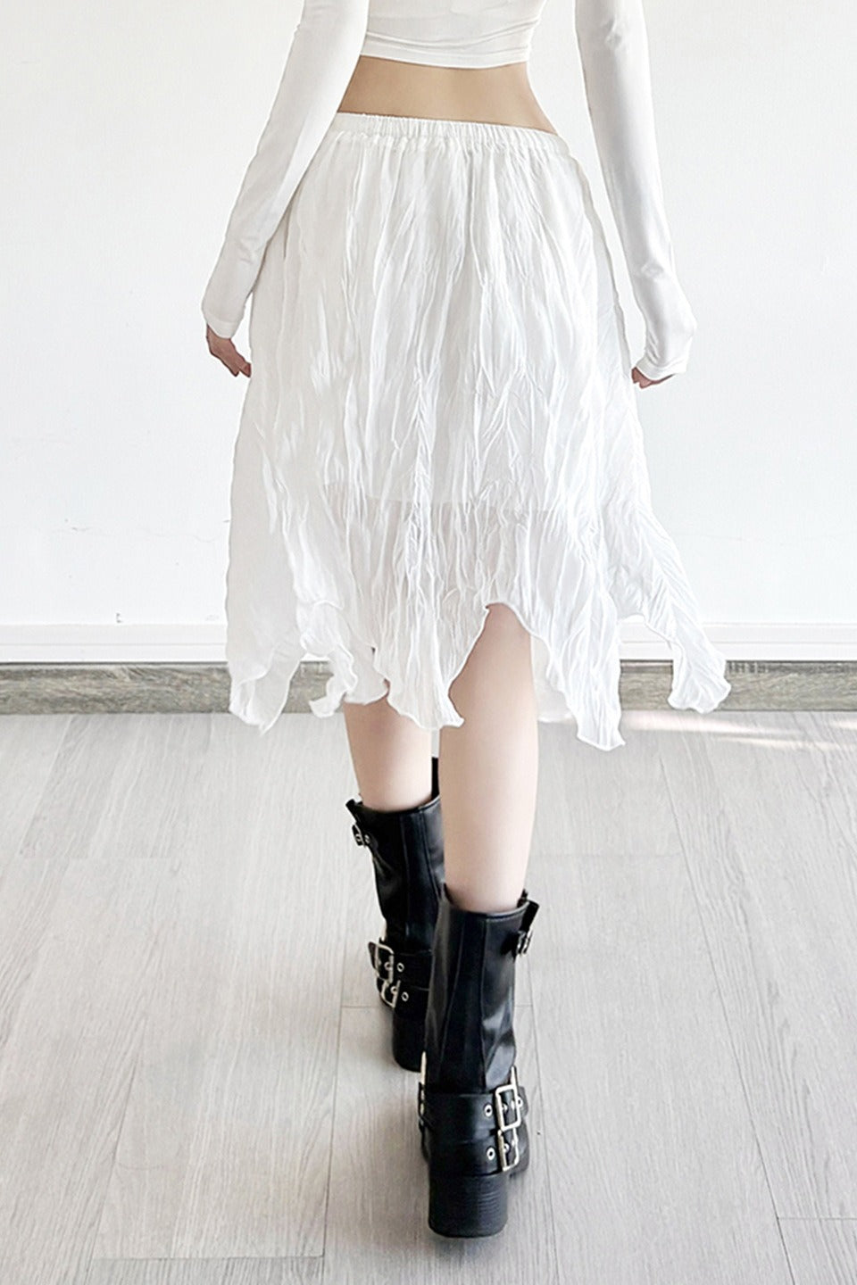 Beaded Asymmetrical Mini Skirt