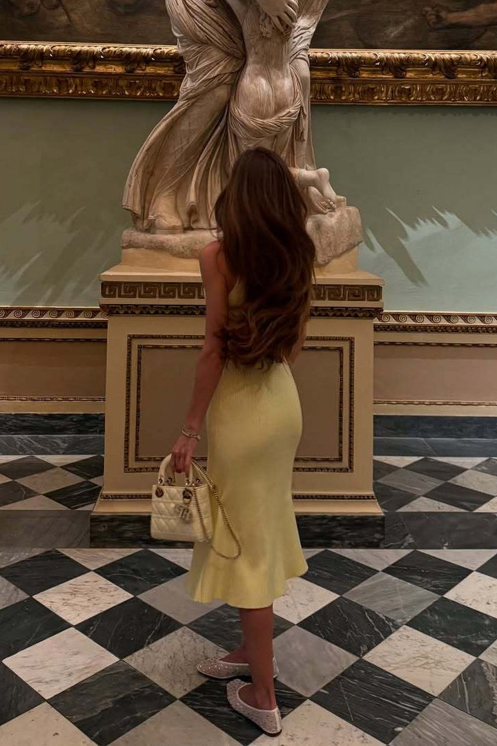 Slim Fit Button Knit Maxi Dress