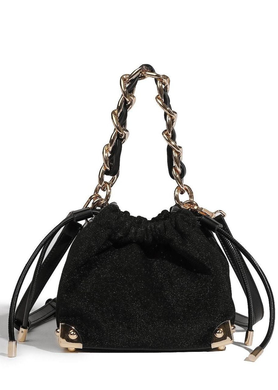 Chic-Chain Velvet Crossbody Bag