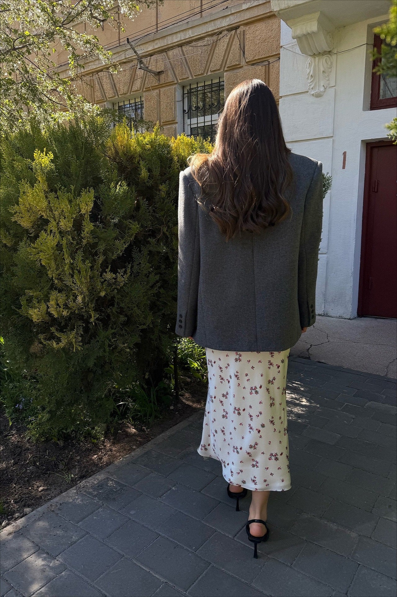 Floral High Waist Slim Pencil Skirt