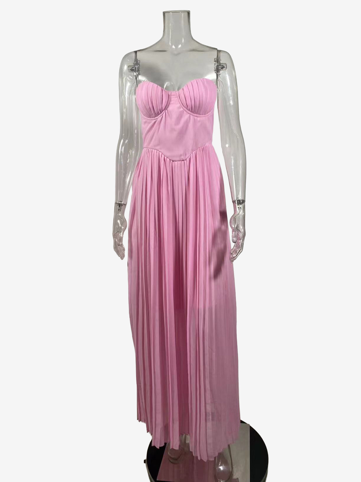 Pleated Corset Bustier Bodice Sleeveless Maxi Party Dress For Women 2026