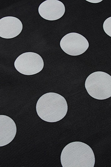 Off-Shoulder Long Sleeve Mesh Ruched Polka Dot Maxi Dress