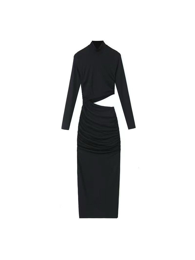 High Neck Cutout Long Slit Dress