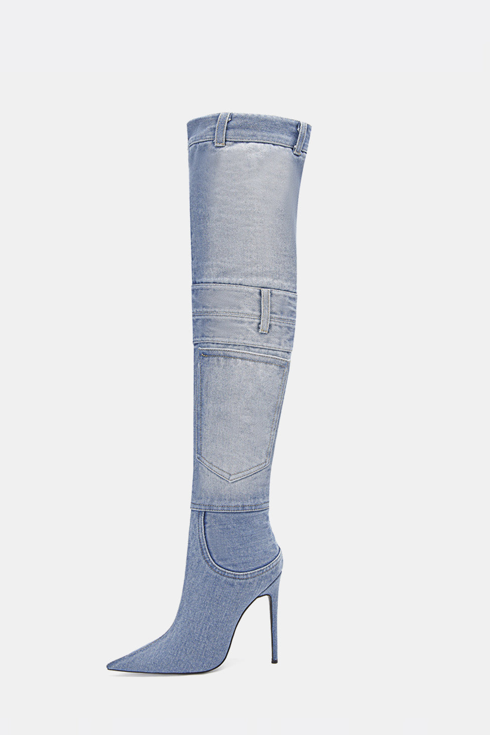 Abhay High Heel Denim Boots