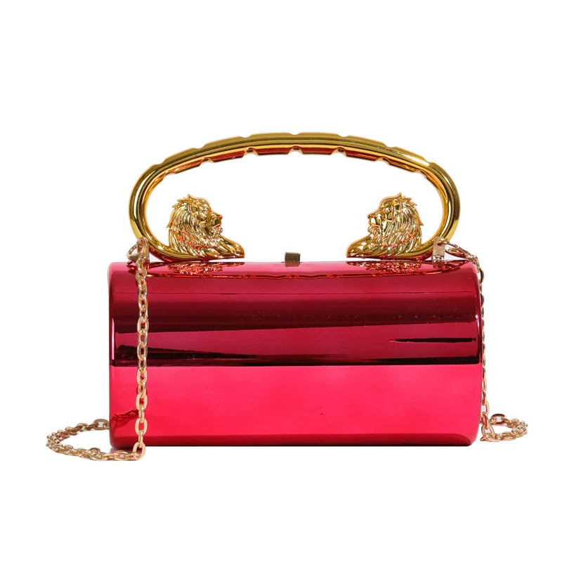 Acrylic Cylinder Crossbody Evening Clutch Bag