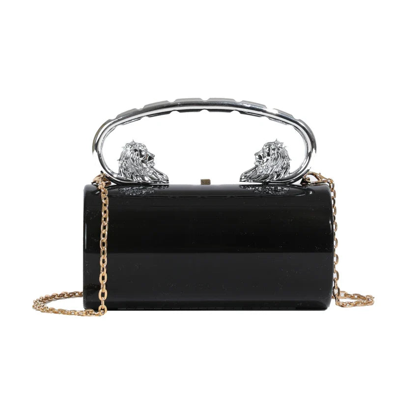 Acrylic Cylinder Crossbody Evening Clutch Bag