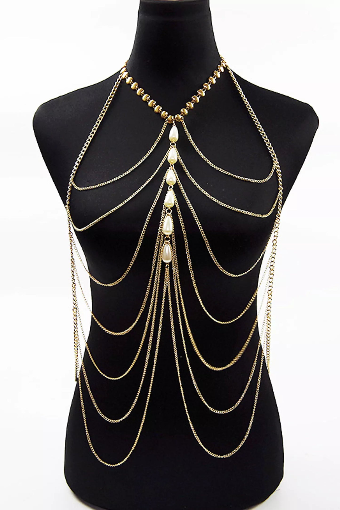 Adelynn Bikini Tassel Pearl Body Chain