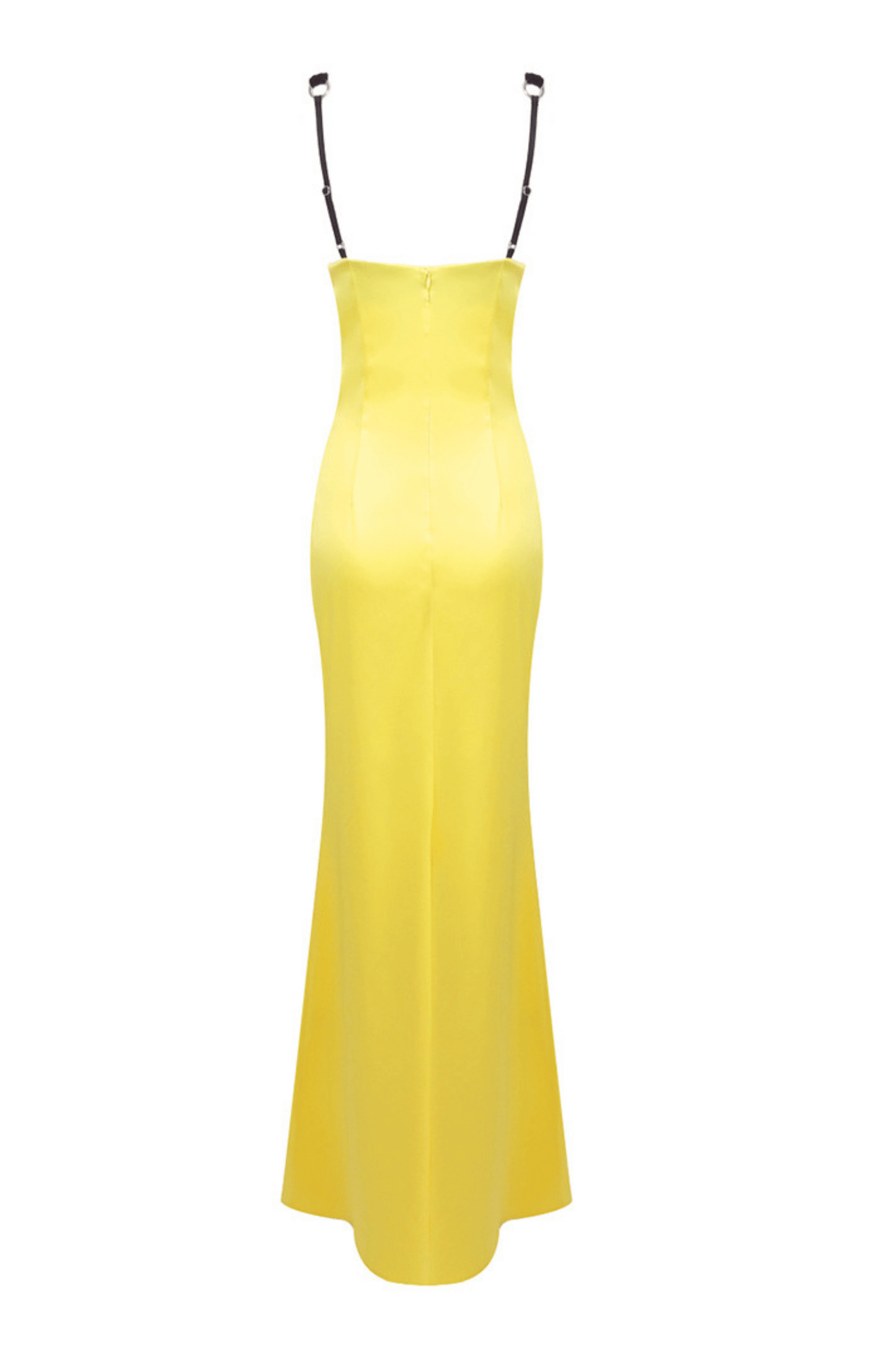 Alfredo Satin Cutout Velvet Maxi Dress - Yellow