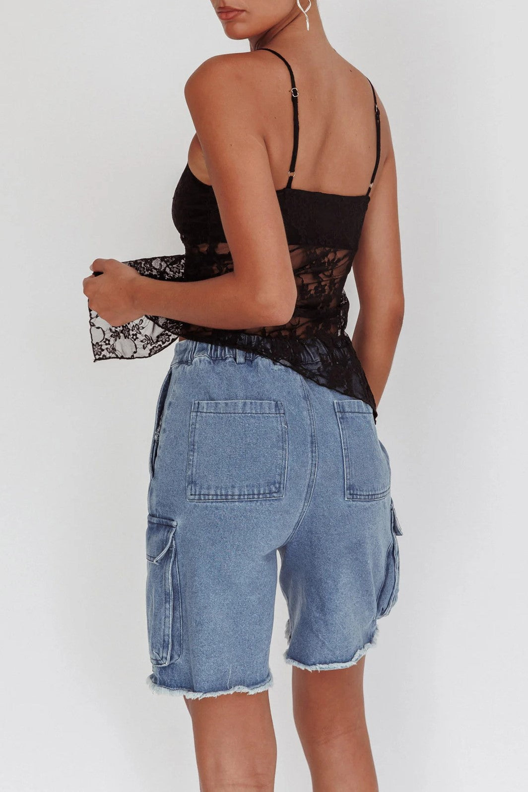 Alondra Lace Split Top - Black