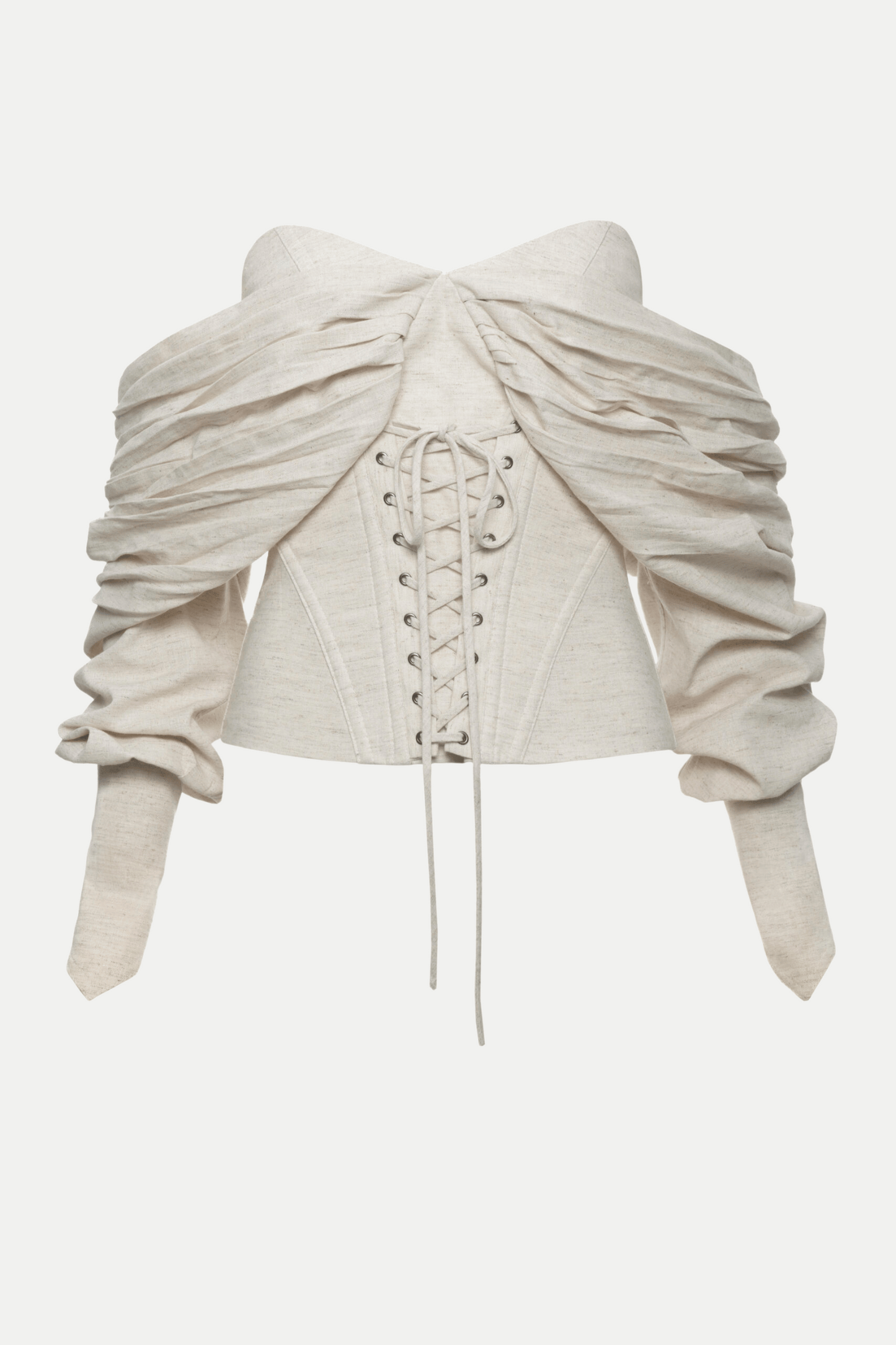 Andaia Off Shoulder Lace Up Corset Top-Black