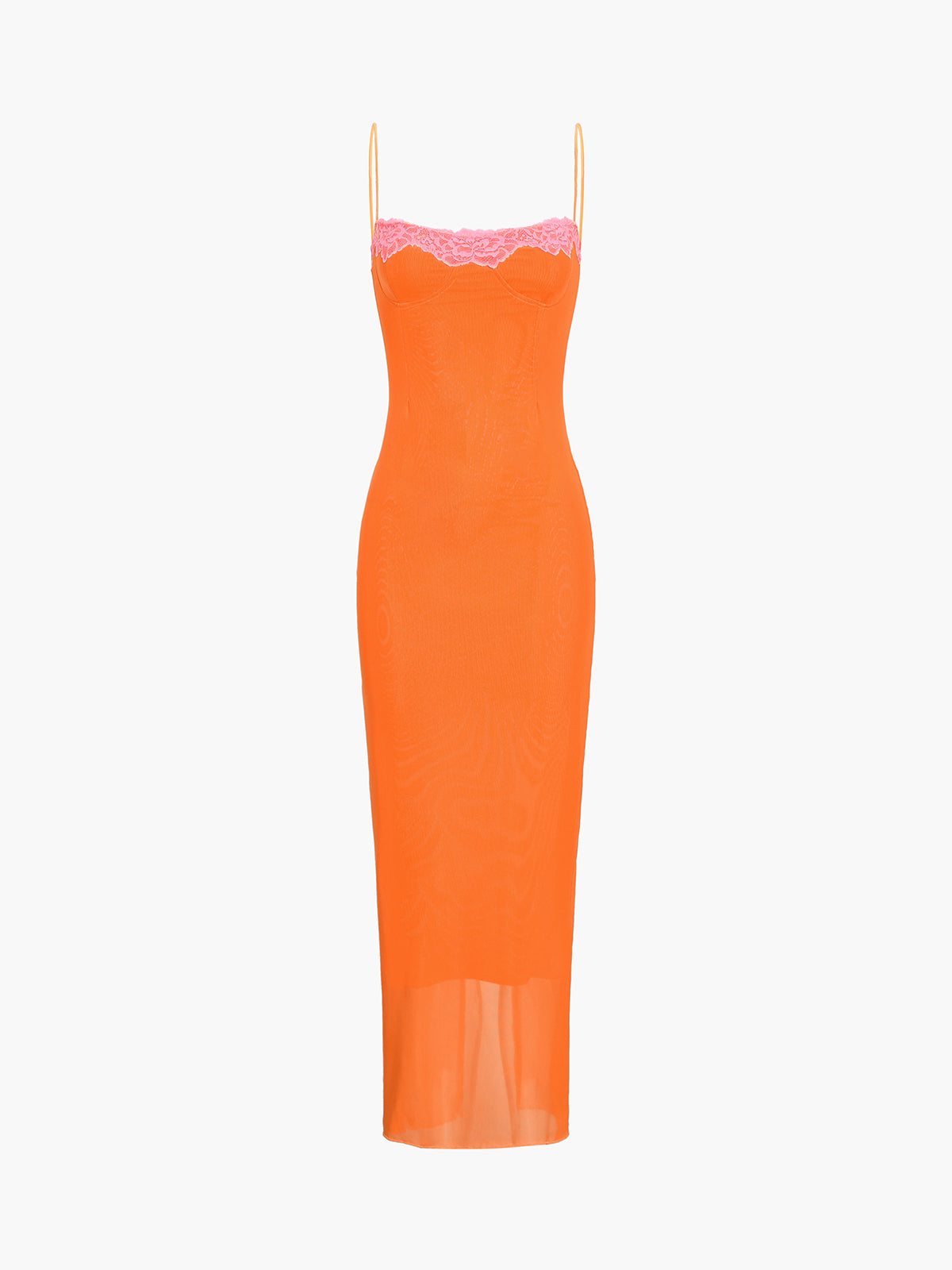 Semi-Sheer U-Ring Ombre Slim Dress