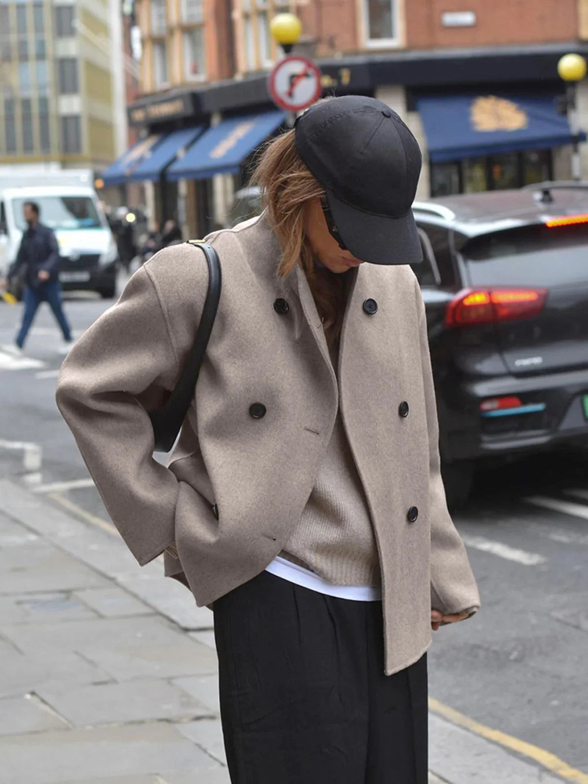 Casual Style Oversized Button-Down Jacket