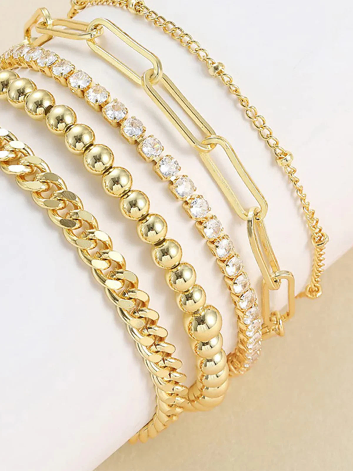 Burning Love Golden Geometrical Bracelet (5 Pcs)